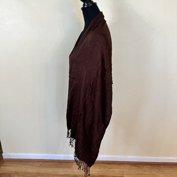 Womens Brown Rayon Scarf Coverup 20 x 70 Fall Colors Scarves Wrap - Picture 2 of 7